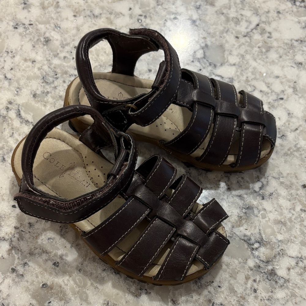 Brown Leather Kids Sandals
